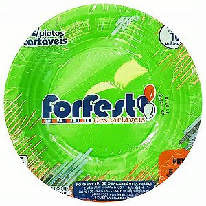 Prato Raso Descartável Forfest Verde Claro 15CM - Embalagem com 10 UN