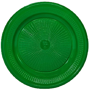 Prato Raso Descartável Trik Trik Verde Escuro 15CM - Embalagem com 10 UN