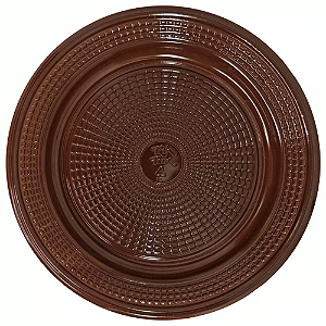 Prato Raso Descartável Trik Trik Marrom 15CM - Embalagem com 10 UN