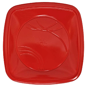 Prato Quadrado Descartável Trik Trik Vermelho 15CM - Embalagem com 10 UN