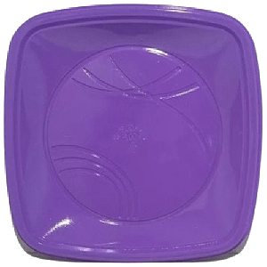 Prato Quadrado Descartável Trik Trik Roxo 15CM - Embalagem com 10 UN