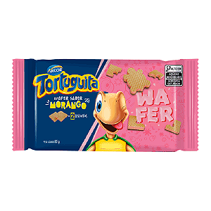 Biscoito Waffer Arcor Tortuguita Sabor Morango - Embalagem com 85G