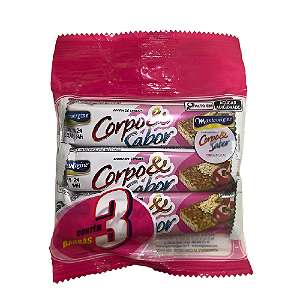 Barra de Cereais Corpo e Sabor Cereja e Cacau 3x25G