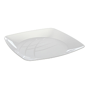Prato Quadrado Acrílico Médio Prafesta Cristal 15CM - Pacote com 10UN