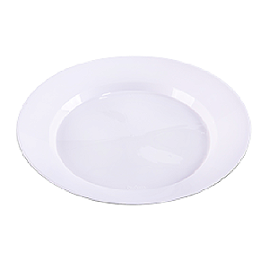 Prato Redondo Acrílico Grande Prafesta Branco 21CM - Embalagem com 10UN