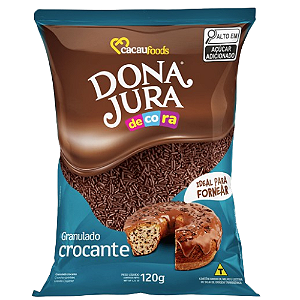 Granulado Crocante Dona Jura Sabor Chocolate - Embalagem com 120G