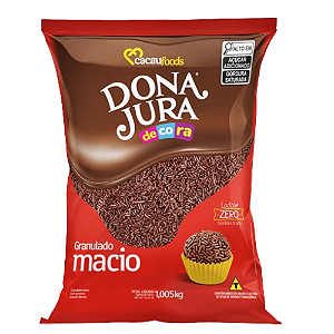 Granulado Macio Dona Jura Sabor Chocolate - Embalagem com 1,005KG