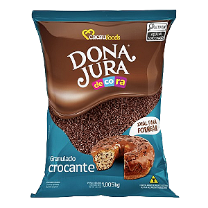 Granulado Crocante Dona Jura Sabor Chocolate - Embalagem com 1,005KG