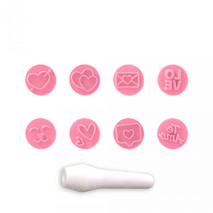 Carimbos para Doces Amor BlueStar - Kit com 9 Peças