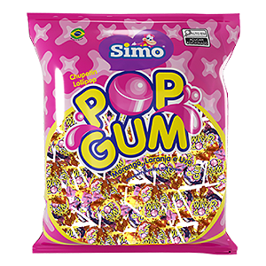 Pirulito Pop Gum Sortido - Embalagem com 900G