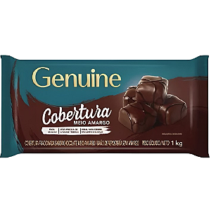 Cobertura Genuine Chocolate Meio Amargo - Barra 1Kg