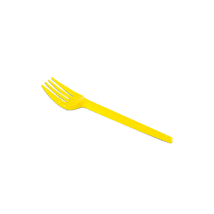 Garfo Sobremesa Prafesta Cor Amarelo - Pacote com 50 UN