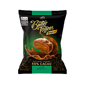 Bala Butter Toffees Intense Sabor Menta - Embalagem com 90G