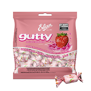 Erlan Bala  Mastigável  Guty Morango 400G