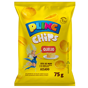 Salgadinho Plinc Chips Sabor Queijo - Pacote com 75G