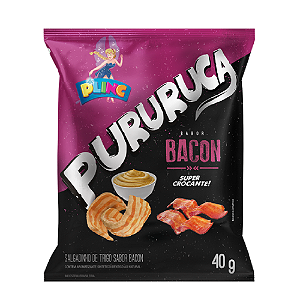 Salgadinho Pururuca Plinc Sabor Bacon - Pacote com 40G