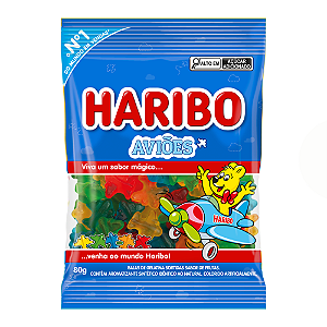 Bala de Gelatina Haribo Aviões - Pacote com 80G