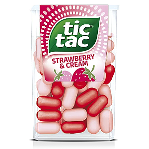 Pastilha Tic Tac Sabor Morango & Creme - Embalagem com 14,5G