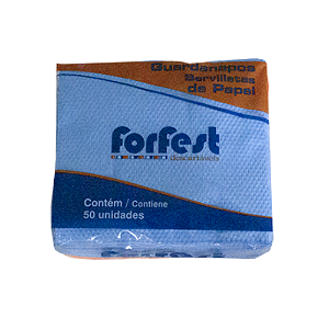 Guardanapo de Papel Forfest Azul Claro 20X22CM - Embalagem com 50UN