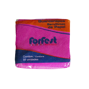 Guardanapo de Papel Forfest Pink 20X22CM - Embalagem com 50UN