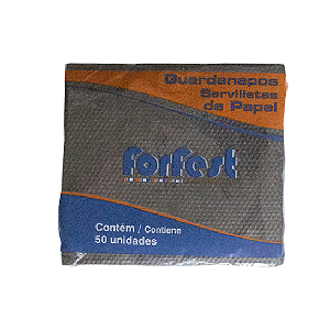 Guardanapo de Papel Forfest Preto 20X20CM- Pacote com 50UN