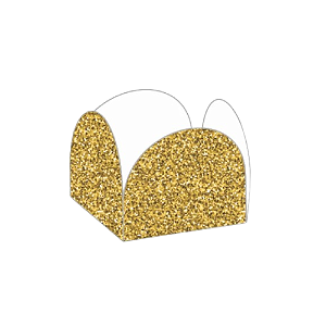 Porta Forminha 4 pétalas Glitter Dourado NC Toys - Pacote com 50UN