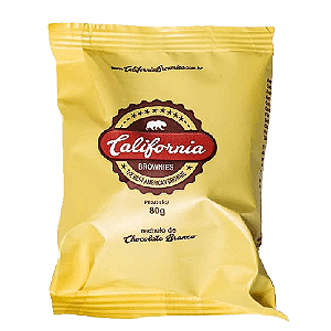 Brownie California Feito com Recheio de Chocolate Branco - Pacote com 80G