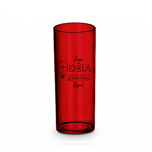 Copo Long Drink Cor Vermelho 350ML Personalizado