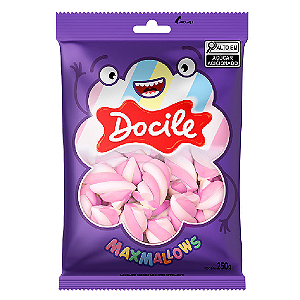 Marshmallow Docile Twist Branco e Rosa - Embalagem com 220G