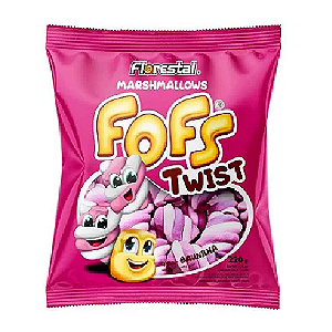 Marshmallow Florestal Twist Rosa e Branco - Embalagem com 220G