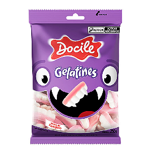 Bala de Gelatina Docile Dente de Vampiro - Pacote com 250G