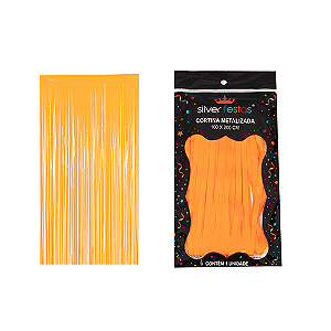 Cortina Decorativa Metalizada Laranja 100x200CM