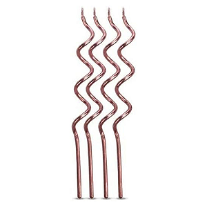 Vela Espiral Rose Gold 14CM - Pacote com 4UN