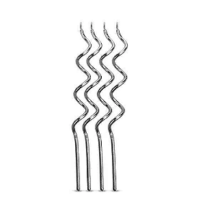 Vela Espiral Prata 14CM - Pacote com 4UN