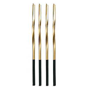 Vela Metalizada Torcida Dourada 15CM - Pacote com 4UN