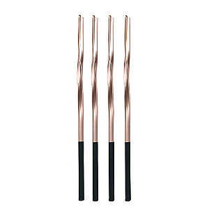Vela Metalizada Torcida Rose Gold 15CM - Pacote com 4UN