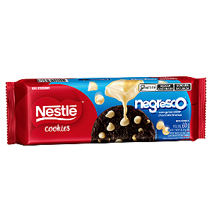 Cookie Nestlé Negresco com Gotas Sabor Chocolate Branco - Embalagem com 60G
