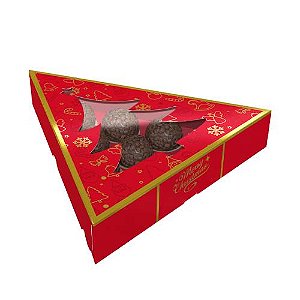 Caixa Ideia com Viseira Árvore de Natal para 10 doces
