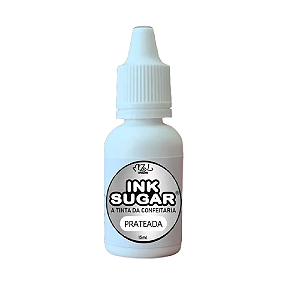Tinta Alimentícia Ink Sugar Prateada - Embalagem com 15ML