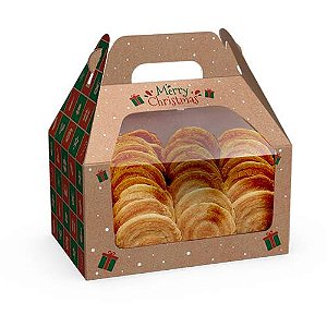 Caixa Ideia Maleta Para Doces Kraft Com Visor