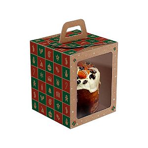 Caixa Ideia Merry Christmas Com Visor Kraft