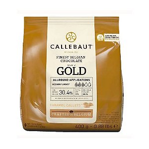 Chocolate Belga Caramelo Callebaut  30,4% Gotas - Pacote com 400G