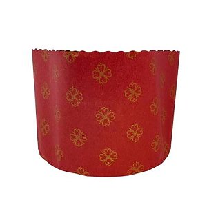 Forma Vermelha para Panettone 500G - 10 UN