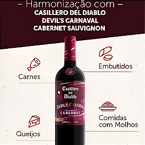 Vinho Devils Carnaval Carbenet Casillero del Diablo - Garrafa com 750ML