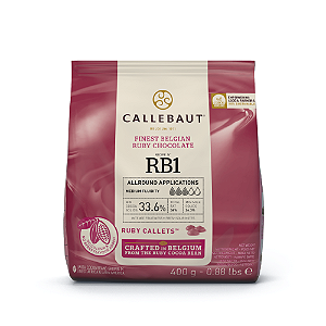 Chocolate Ruby Callebaut 33,1% - Pacote com 400G