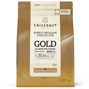 Chocolate Belga Callebaut Gold Caramelo 30.4% Cacau Gotas - Pacote com 2,01KG