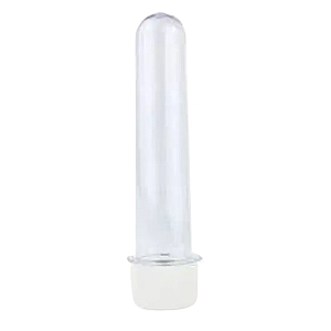 Tubete Cristal 13CM com Tampa Branca - Pacote com 10UN