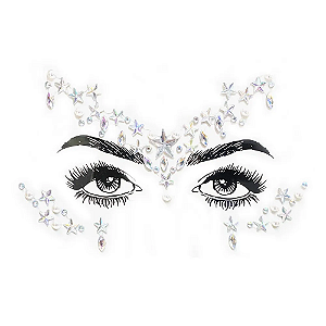 Adesivo Facial Strass Estrelas