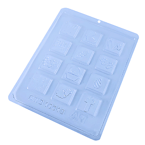 Forma De Acetato Simples BWB Tabletinho Quadrado Páscoa (106112) com 1un