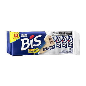 Wafer Bis Chocolate Branco - Pacote com 63G